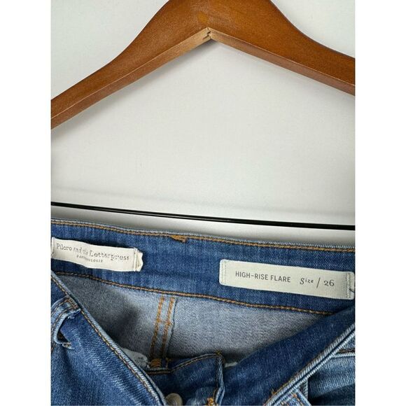 Anthropologie Pilcro Women's Blue Button Fly High-Rise Flare Jeans Size 26 - Picture 3 of 6